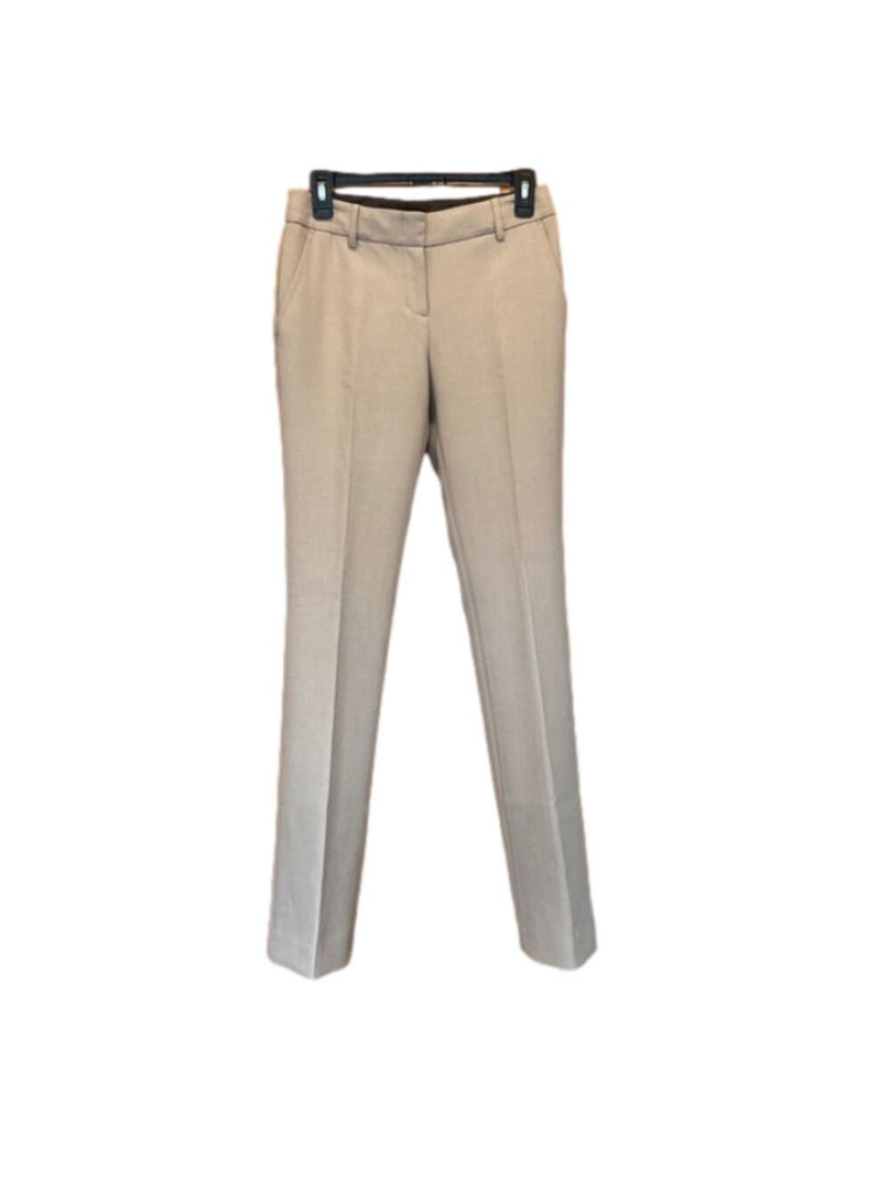 BCBGMaxAzria Straight Leg Creased Khaki Trousers